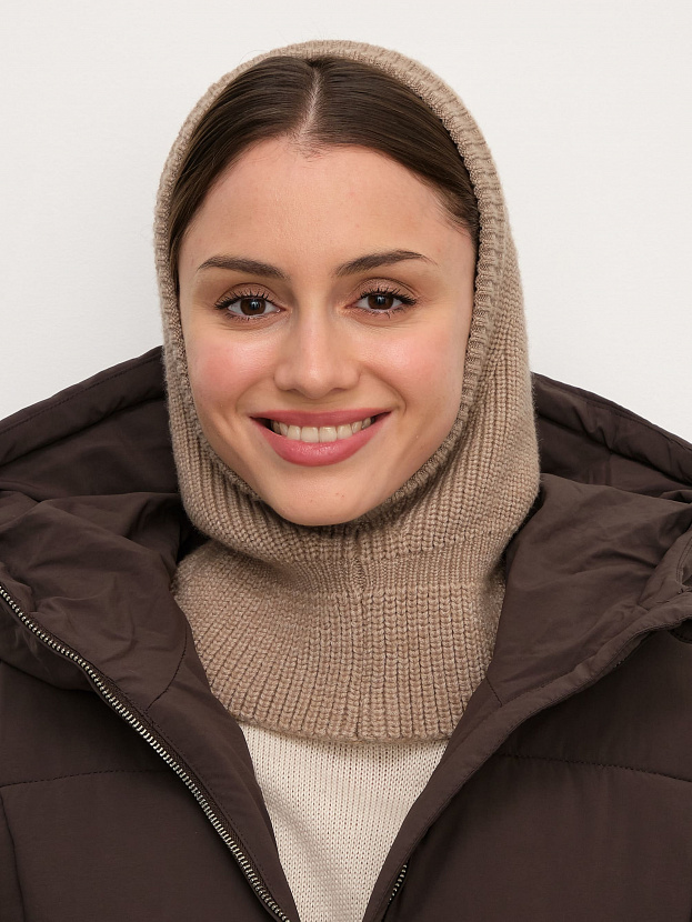 Экрю капор трикотажный (бежевый меланж, 56-58)