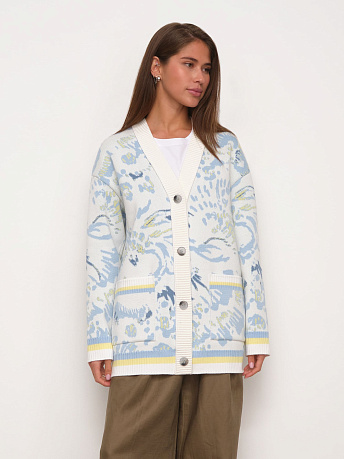 Кардиган из вискозы с жаккардовым рисунком Гарда