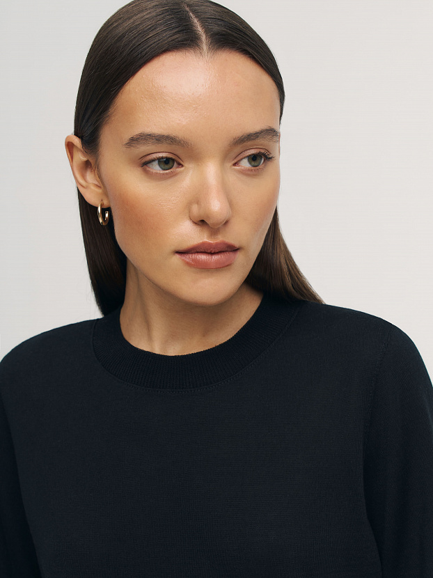 Адель джемпер (футболка) трикотажный (черный, 44-46)