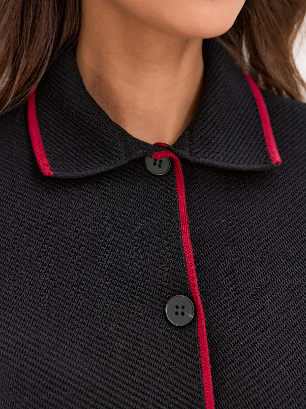 Элира жакет трикотажный (черный/вишневый, 44-46)