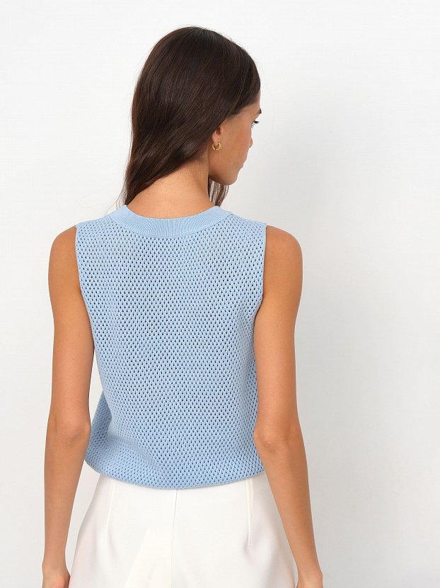 Терри джемпер без рукавов трикотажный (голубой, 44-46)