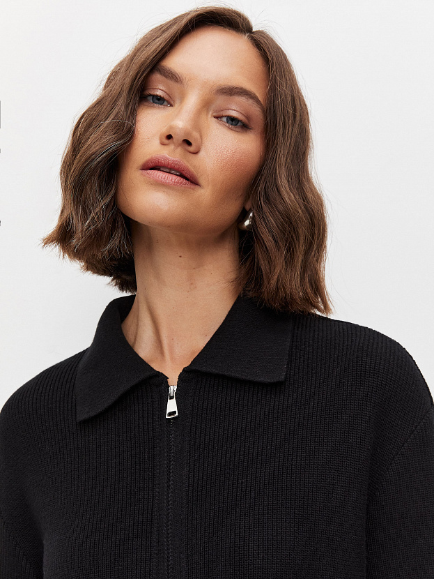 Лира кардиган трикотажный (черный, 44-46)