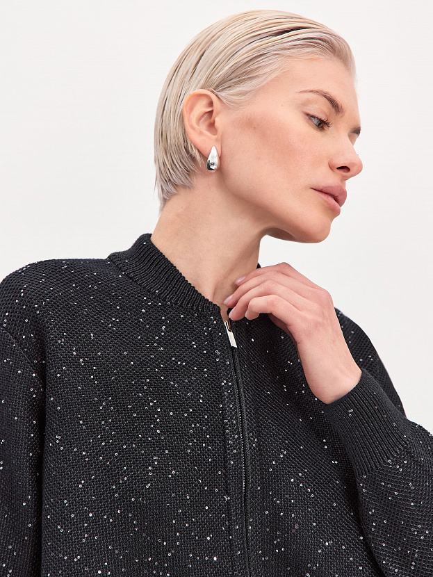 Рио кардиган (бомбер) трикотажный (черный, 44-46)