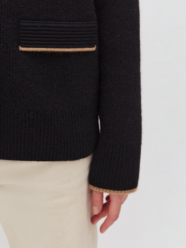 Амега кардиган трикотажный (черный, 44-46)