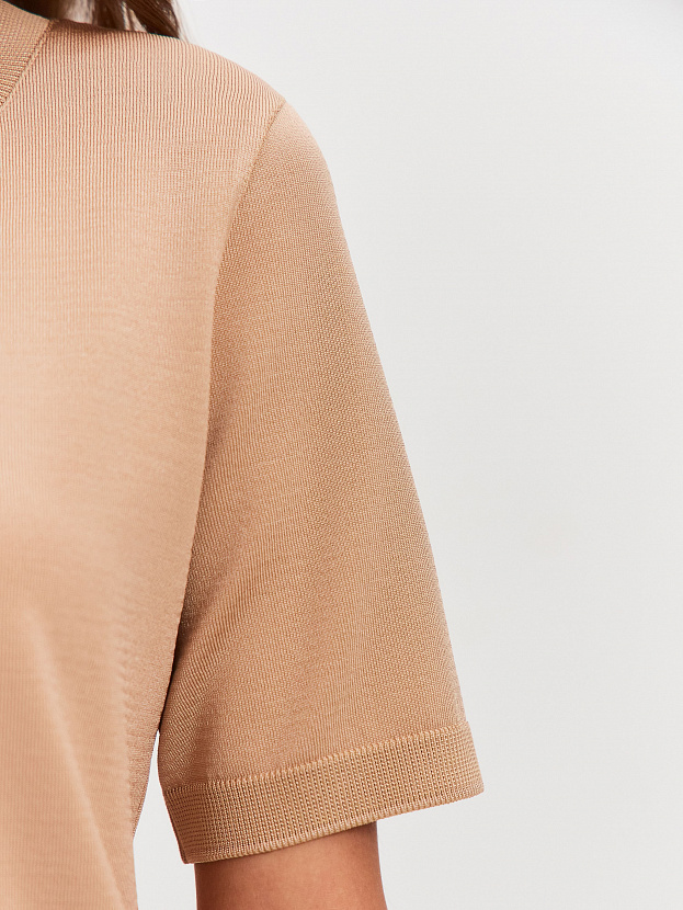 Адель джемпер (футболка) трикотажный (бежевый, 44-46)