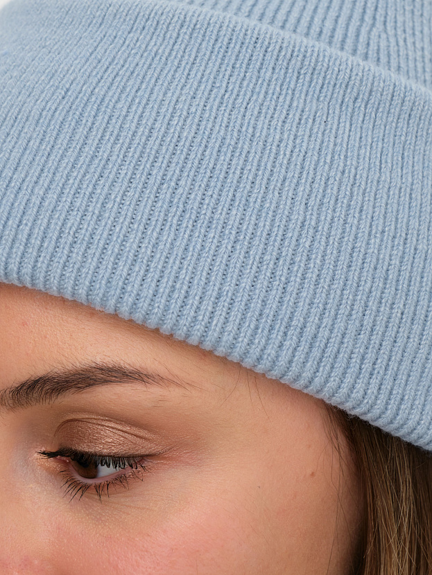 Квартет комплект (шапка+шарф) трикотажный (св.голубой, 56-58)