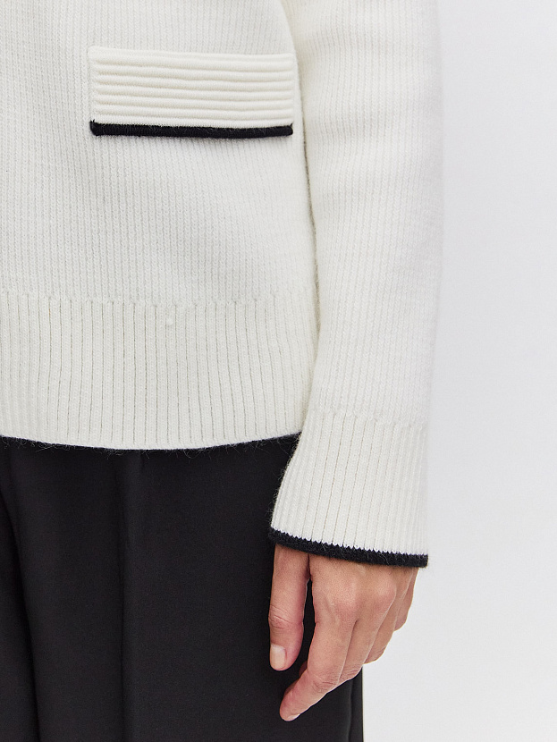 Амега кардиган трикотажный (белый, 44-46)