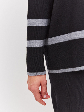 Джемпер из шерсти мериноса и вискозы с полосками Стрит