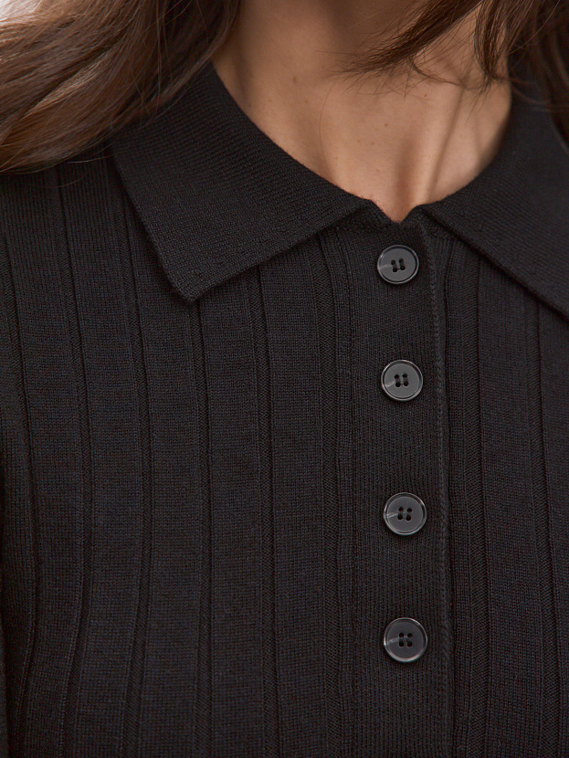 Пейдж джемпер (поло) трикотажный (черный, 44-46)