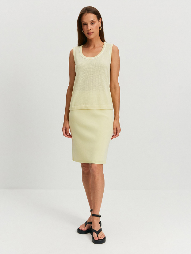 Оливия джемпер без рукавов трикотажный (бледно-желтый, 44-46)