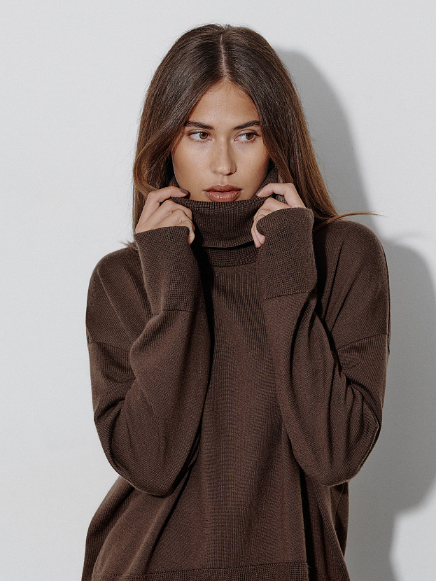 Вест костюм (джемпер + брюки) трикотажный (кофейный, 40-42/164-170)