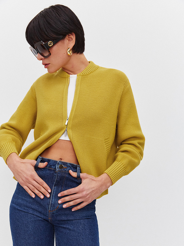 Эльба джемпер (бомбер) трикотажный (охра, 44-46)