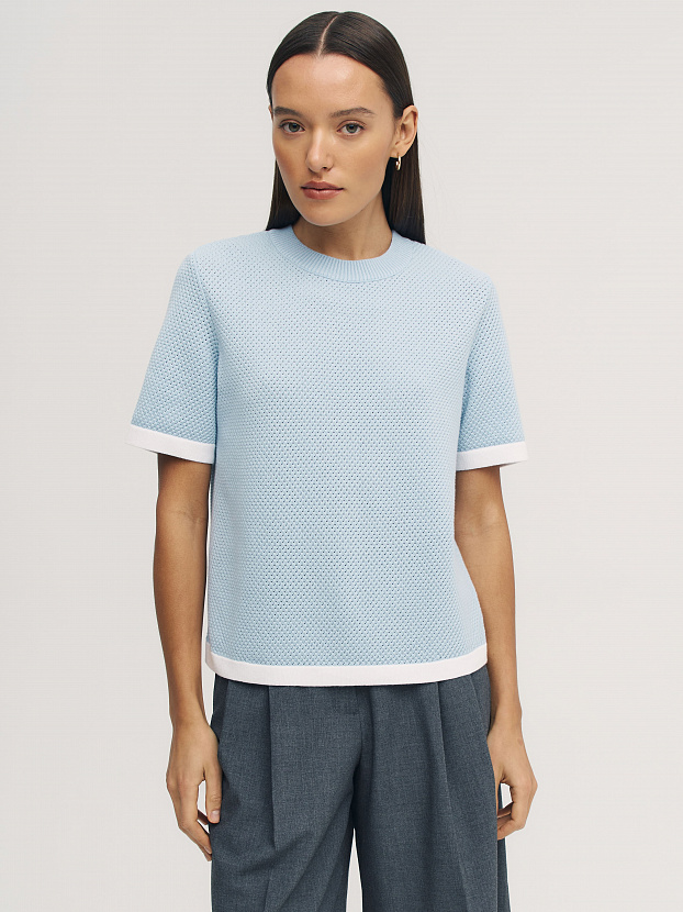 Элмонд джемпер (футболка) трикотажный (голубой, 44-46)