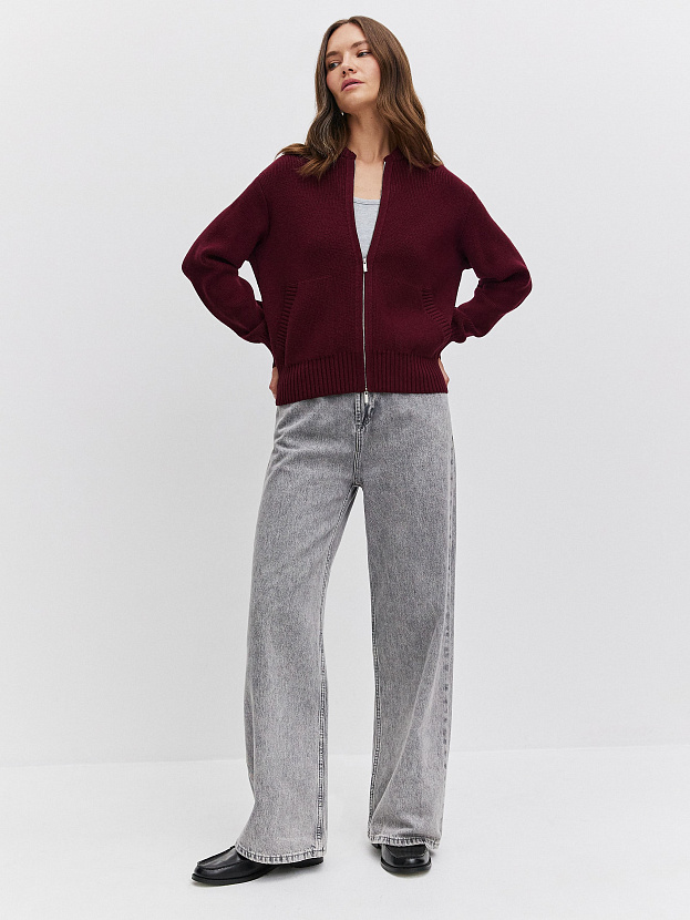Эльба джемпер (бомбер) трикотажный (бордо, 44-46)