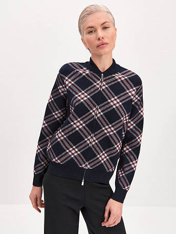 Бомбер из вискозы в клетку Пандора