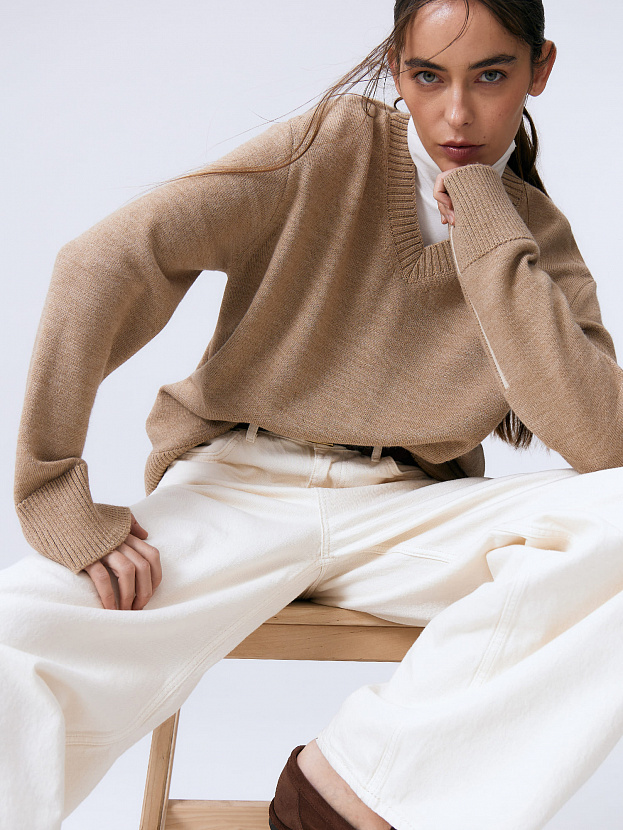 Спирит джемпер трикотажный (бежевый меланж, 44-46)