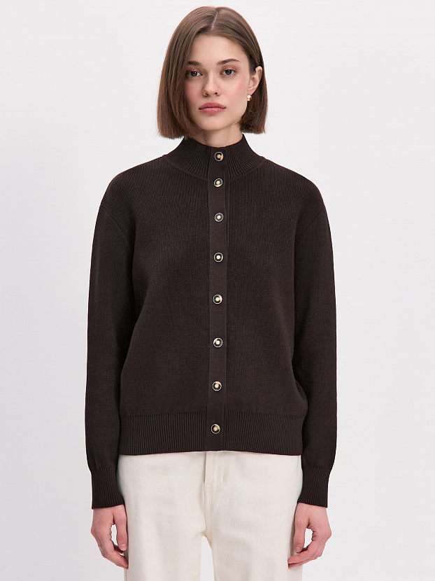 Латина кардиган трикотажный (темно-коричневый, 44-46)