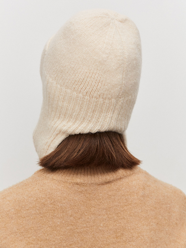 Онтарио шапка-ушанка трикотажная (белый, 56-58)