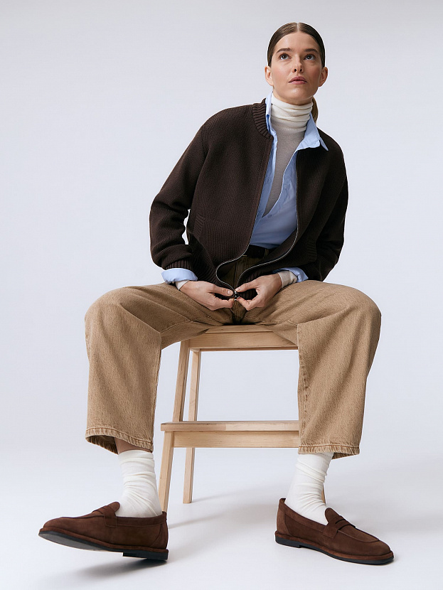 Эльба джемпер (бомбер) трикотажный (кофейный, 44-46)