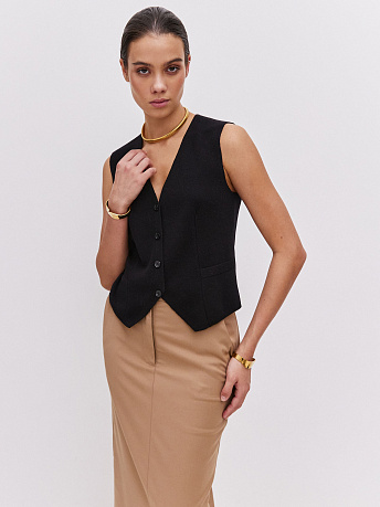 Укороченный жилет из хлопка с вискозой Трейси