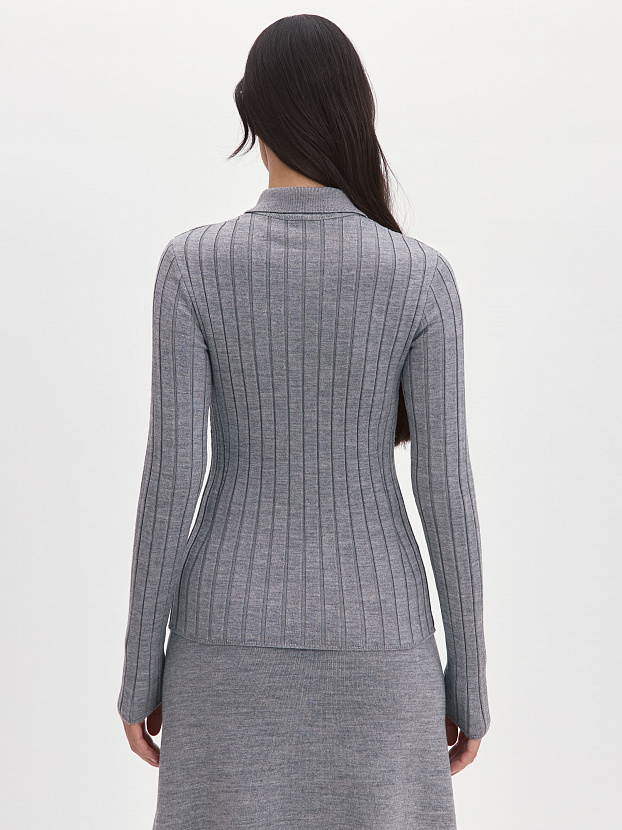 Пейдж джемпер (поло) трикотажный (серый меланж, 44-46)