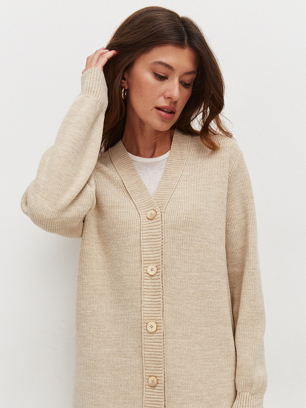 Блюз кардиган трикотажный (кремовый, 44-46)