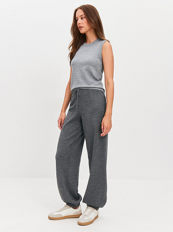 Брюки палаццо с шерстью мериноса и вискозой Трей