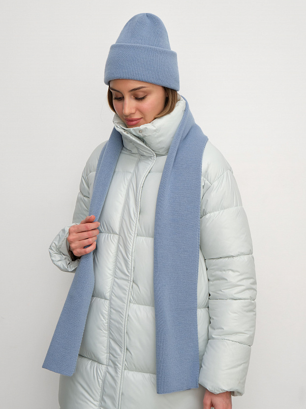 Квартет комплект (шапка+шарф) трикотажный (голубой, 56-58)