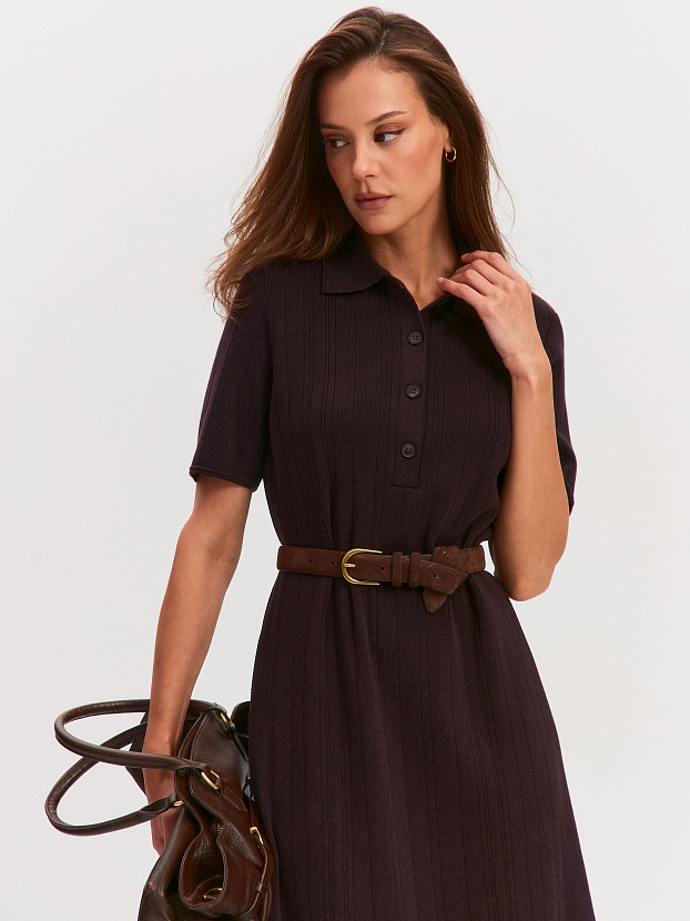 Сафари платье трикотажное (т. коричневый, 44-46)