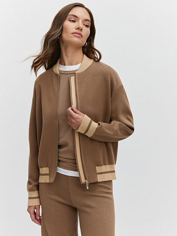 Бомбер из хлопка с полосками Сиетл