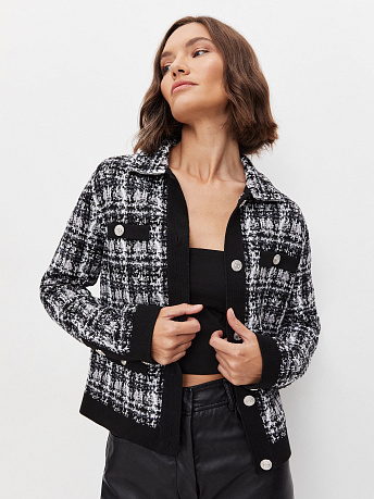 Жакет из хлопка и вискозы букле Шанель