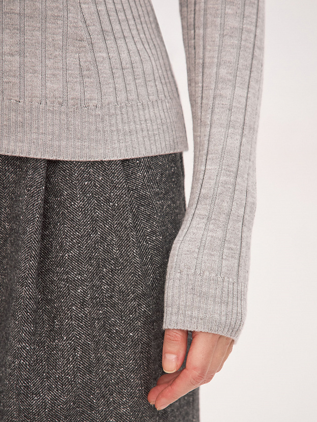 Китон водолазка трикотажная (светло-серый меланж, 44-46)