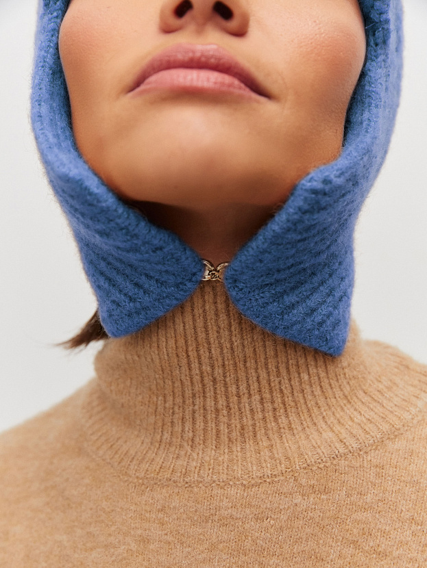 Онтарио шапка-ушанка трикотажная (васильковый, 56-58)