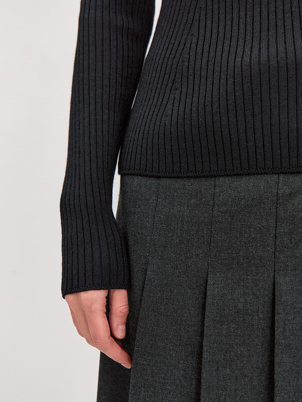 Инди водолазка трикотажная (черный, 44-46)