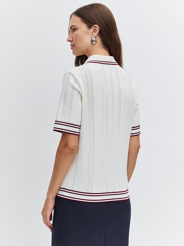 Данте джемпер (футболка) трикотажный (белый/бордовый, 44-46)