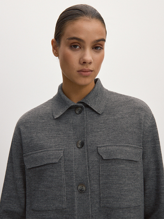 Джемми костюм ( рубашка+брюки ) трикотажный (серый меланж, 44-46/170-175)