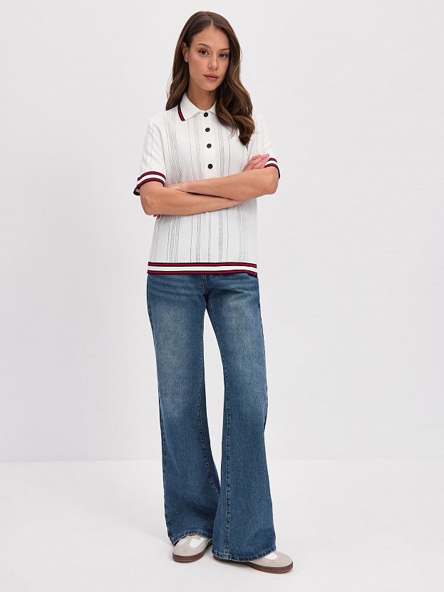 Данте джемпер (футболка) трикотажный (белый/синий, 44-46)