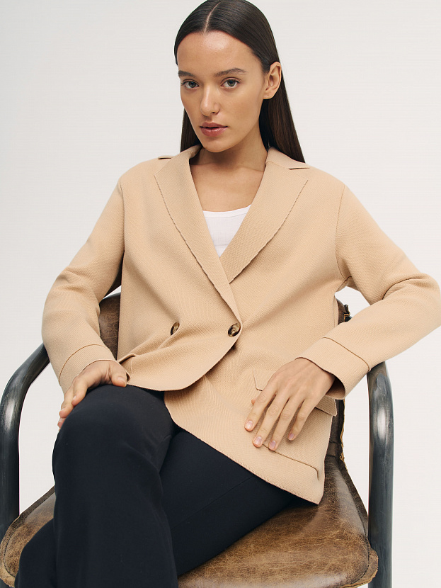 Монако пиджак трикотажный (песочный, 44-46)