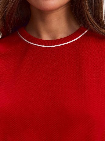 Майка с круглым вырезом из хлопка и вискозы Эмма