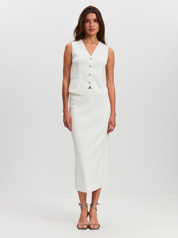 Тиффани жилет трикотажный (белый, 44-46)