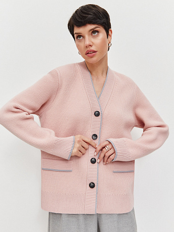 Кардиган из шерсти мериноса и мохера Амега