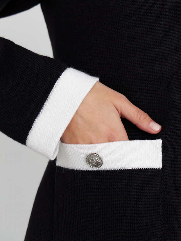 Гамма кардиган трикотажный (черный/белый, 44-46)