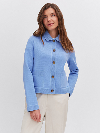 Жакет из хлопка и вискозы укороченный Ницца