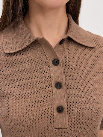 Футболка-поло с перфорацией Симоне