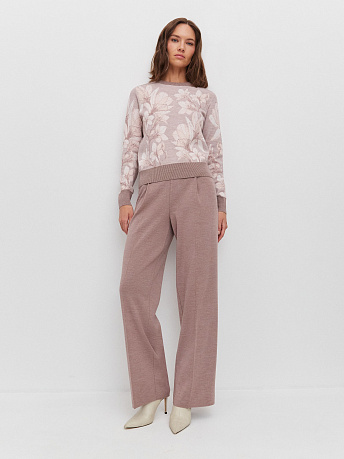 Джемпер из шерсти мериноса с цветочным принтом Лилу