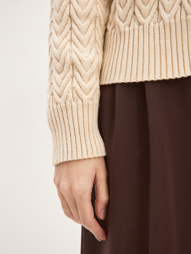 Веллес джемпер (бомбер) трикотажный (кремовый, 44-46)