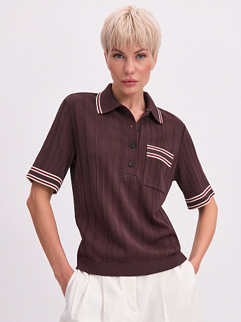 Футболка-поло с акцентными полосками Льюис