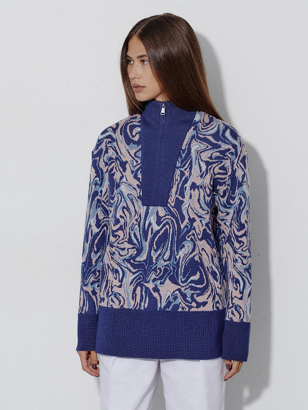 Грация джемпер трикотажный (синий, 44-46)