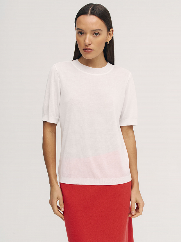 Адель джемпер (футболка) трикотажный (белый, 44-46)