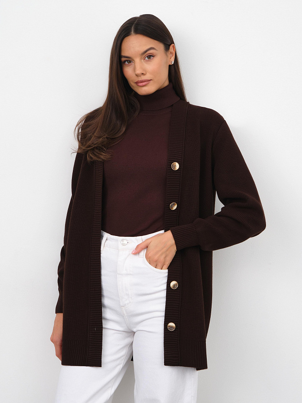 Блюз кардиган трикотажный (коричневый, 44-46)